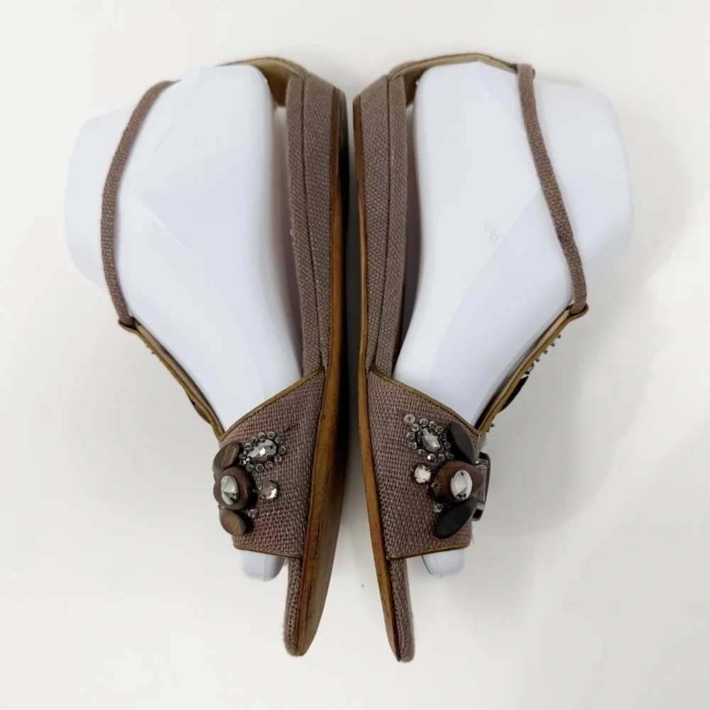 Oscar de la Renta Embellished T Strap Sandals Women EU 37 Made in Italy